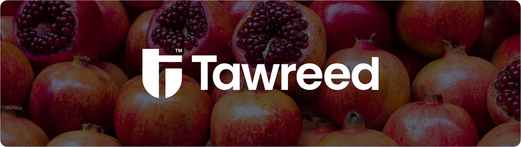 Tawreed pomegranate banner